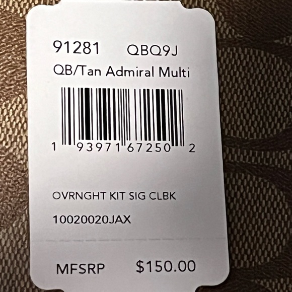 Coach New York Dopp Bag Overnight Travel Kit Toiletry new Signature tan admiral - Picture 7 of 7